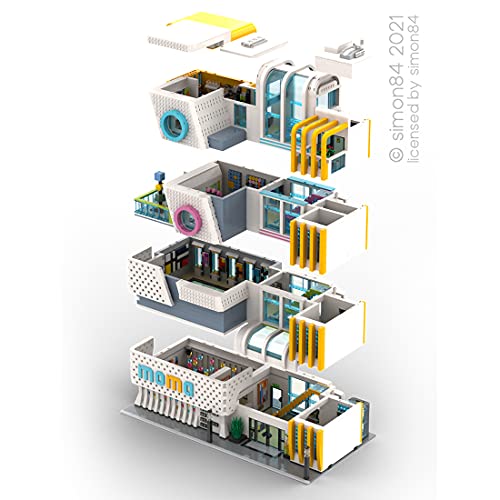 Tewerfitisme MOC-40933 - Museos de arte modular (vista de la calle, modelo 7859, bloques de construcción compatibles con Lego Creator Expert 10260 10270)