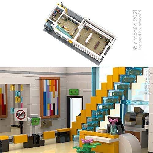 Tewerfitisme MOC-40933 - Museos de arte modular (vista de la calle, modelo 7859, bloques de construcción compatibles con Lego Creator Expert 10260 10270)