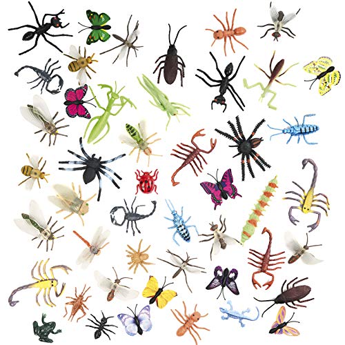 THE TWIDDLERS 50 Figuras de Insectos Bichos de Plástico - No Tóxico, Formas y Tamaños Realista