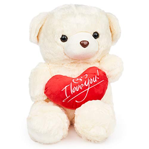 THE TWIDDLERS Blanco Oso Peluche (45cm) - Romántico Teddy Bear Regalo para Ocasiones Especiales