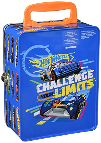 Theo Klein 2883 Maletín de Hot Wheels, De metal de alta calidad, Con compartimentos para hasta 18 coches, Medidas: 21 cm x 15.5 cm x 8.5 cm, Juguete para niños a partir de 3 años