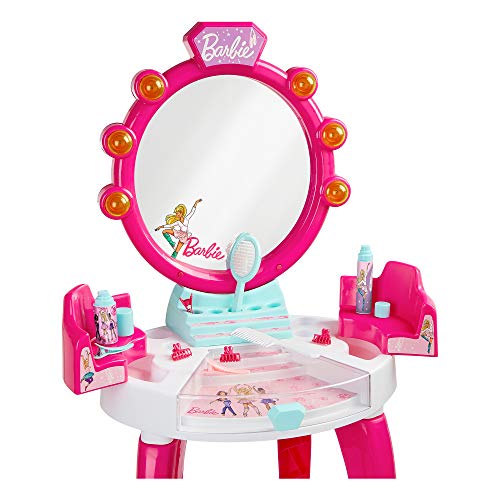 Theo Klein 5328 Salón de belleza Barbie, Con muchos accesorios, como peine, laca y pulverizador de perfume, Medidas 41 cm x 31 cm x 90 cm, Juguete para niños a partir de 3 años