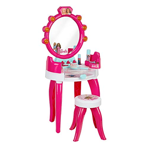 Theo Klein 5328 Salón de belleza Barbie, Con muchos accesorios, como peine, laca y pulverizador de perfume, Medidas 41 cm x 31 cm x 90 cm, Juguete para niños a partir de 3 años