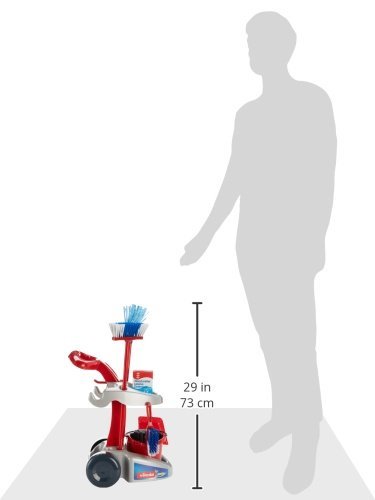 Theo Klein-6721 Vileda carrito de limpieza con accesorios, juguete, Multicolor (6721)