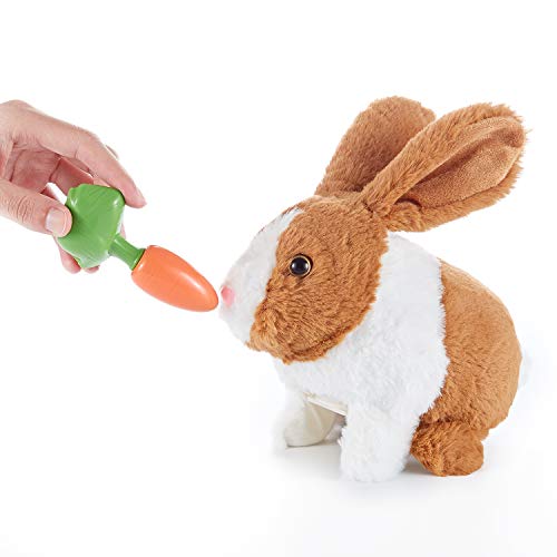 Think Gizmos Juguete Interactivo Tipo Conejito para Niños y Niñas de 3 4 5 6 7 8 años – Juguete Electrónico con Sonidos y Movimiento – Animales de Juguete Realistas Tipo Mascota de Peluche - TG813