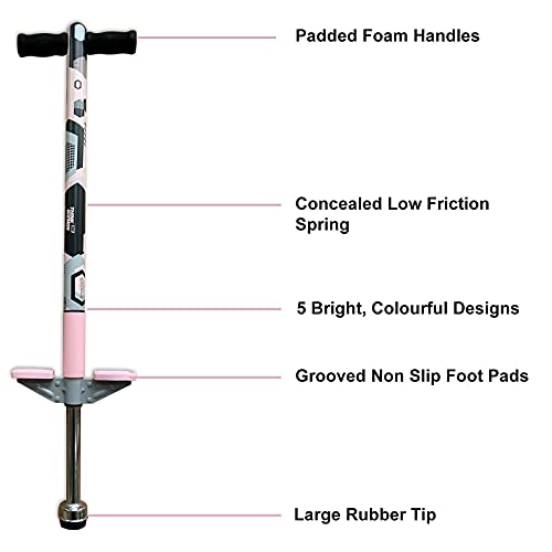 Think Gizmos Pogo Stick para niños - Saltadores para niños Modelo Aero Advantage - Juguetes niño 5 años a 10 años MAX 36 kg - Stick Jumper (Rosa)