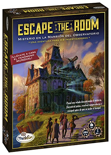 ThinkFun 76368, Escape The Room: Misterio en la Mansión del Observatorio, Juego de mesa, Versión en Español, 3-8 Jugadores, Edad Recomendada 10+