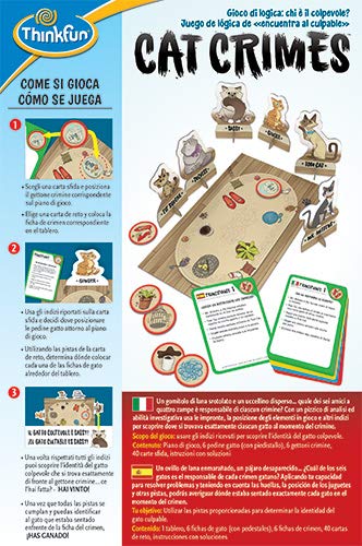 ThinkFun Cat Crimes, Juego de Lógica, 1+ Jugadores, Edad Recomendada 8+, multicolor (76367)