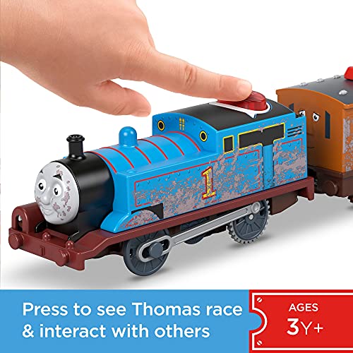 Thomas & Friends Fisher-Price Talking Thomas - UK English Edition, Tren de Juguete motorizado con Pilas con Frases y Sonidos de Personajes