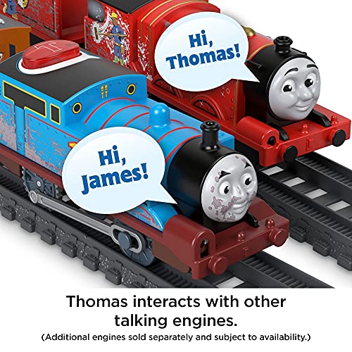 Thomas & Friends Fisher-Price Talking Thomas - UK English Edition, Tren de Juguete motorizado con Pilas con Frases y Sonidos de Personajes