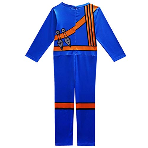 Thombase Disfraz de guerrero ninja para niños cosplay y fiesta de disfraces con arma, azul, Medium