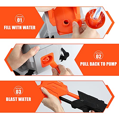 TINLEON Pistola de Agua 2800CC Soaker: Water Blaster Super Squirt 2800CC Regalos de Alta Capacidad hasta 26 pies de Largo Alcance de Disparo para niños Adultos niños niñas