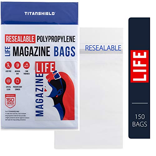 TitanShield Life - Bolsas para revistas (150 unidades) 11-1/8" x 14-1/4" + 1-1/4