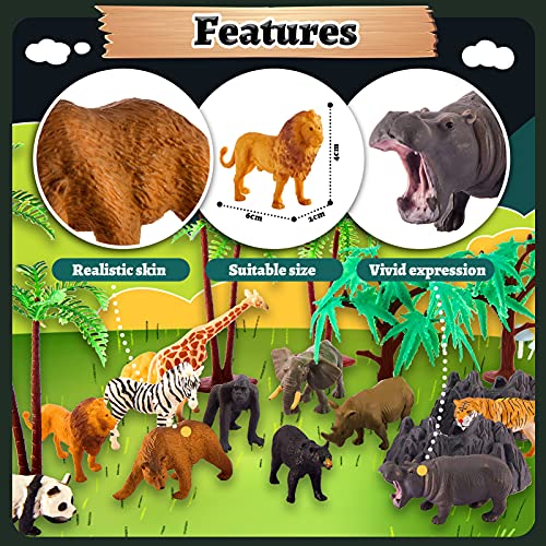 TOEY PLAY 3 en 1 Mini Animales de Juguete con Dinosaurios, 56 Piezas Figuras Juguete Animales Salvajes Granja, Educativo Regalo Niños Niñas 3 4 5 6 Años