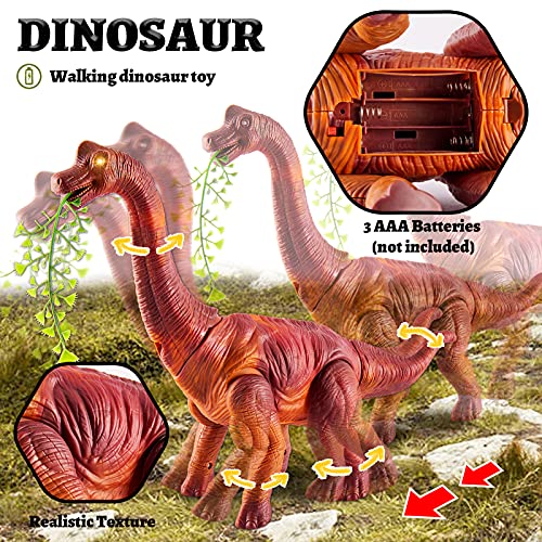 TOEY PLAY Juguete de Dinosaurio, Braquiosaurio Figura Animals con Poniendo Dinosaurios Huevos, Proyección, Luz y Sonido, Juguetes Niños Niñas 3 4 5 Años