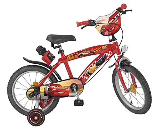 TOIMS Cars - Bicicleta Infantil para niño, Niño, Cars, Rojo