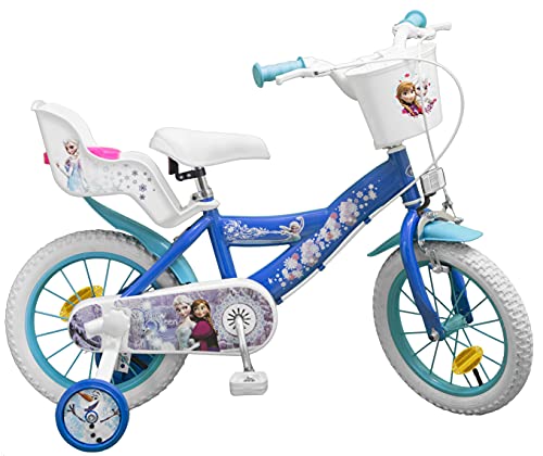 TOIMS Reina de Las Nieves: Bicicleta para niña, Color Azul, tamaño 14 Pulgadas