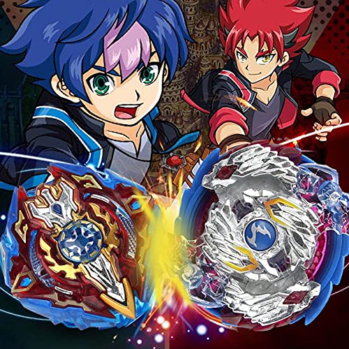 Tomicy Beyblade Burst Peonzas 2Pcs Conjuntos de Metal de Gyro 4D Peonzas Gyro Lucha Maestro Cadena Launcher con Estadio Infinity Nado Básico Duelos Conjuntos Regalo para Niños