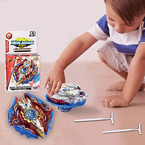 Tomicy Beyblade Burst Peonzas 2Pcs Conjuntos de Metal de Gyro 4D Peonzas Gyro Lucha Maestro Cadena Launcher con Estadio Infinity Nado Básico Duelos Conjuntos Regalo para Niños