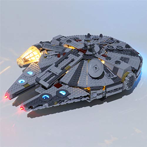 TopBau Juego de iluminación LED para barco espacial Lego 75257 Star Wars Milenario Falcon (sin kit Lego)