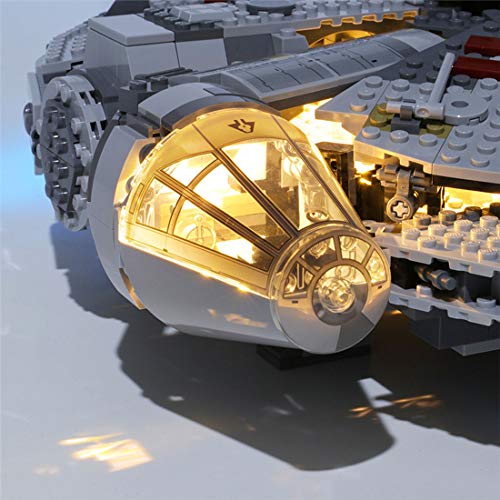 TopBau Juego de iluminación LED para barco espacial Lego 75257 Star Wars Milenario Falcon (sin kit Lego)