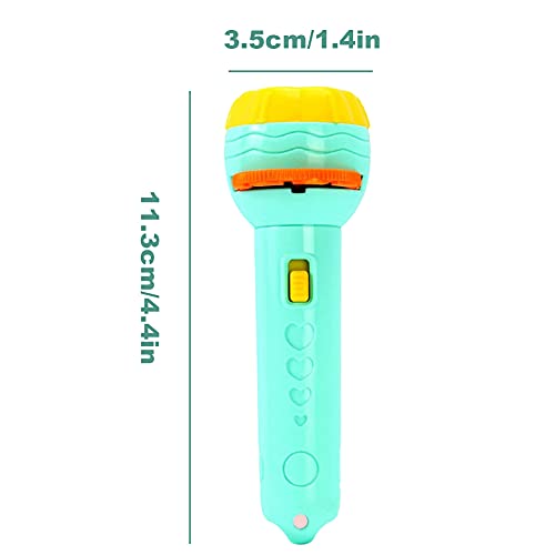 Torch Proyector Juguetes, iluminación Proyector cognitivo Educativo Learning Toy Time Light Light Toy con 3 Discos 24 imágenes para niños - Azul