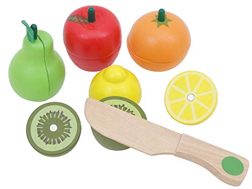 TOWO frutas y verduras juguete para cortar madera - frutas y verduras juguete para cortar-cortar frutas juguete verduras - Cocina accesorios frutas juguete para cortar- alimentos juguetes madera 3 años