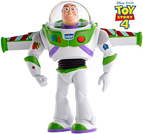 Toy Story 4 - Walking Talking Buzz Lightyear, figura con frases y sonidos - Idioma inglés (Mattel GDB92)