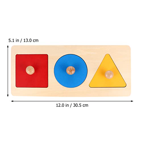 TOYANDONA 1 Pieza de Rompecabezas de Madera para Bebés Pomo de Madera Montessori Tablero de Clavijas Forma Geométrica Juego de Juguetes Educativos para Bebés