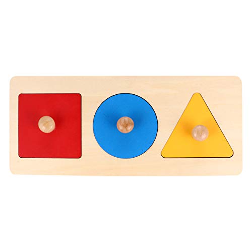 TOYANDONA 1 Pieza de Rompecabezas de Madera para Bebés Pomo de Madera Montessori Tablero de Clavijas Forma Geométrica Juego de Juguetes Educativos para Bebés