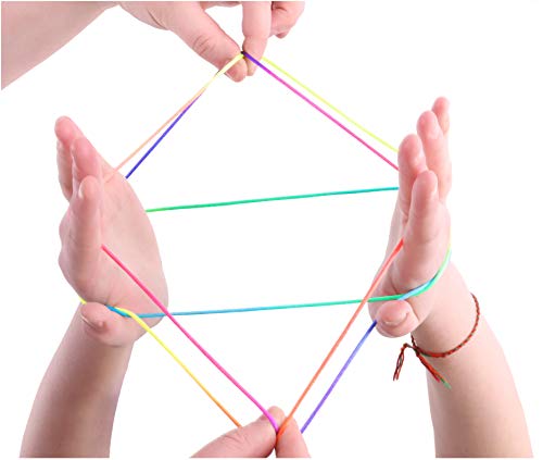 TOYLAND Cats Cradle - Magical String Art - Trucos Multicolores - Diversión clásica