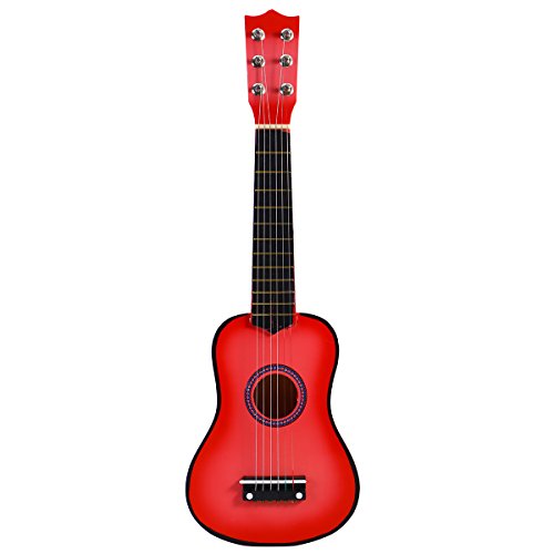 TOYMYTOY 21 pulgadas Guitarra acustica Pequeña guitarra de madera para niños infantil principiantes (Rosado)