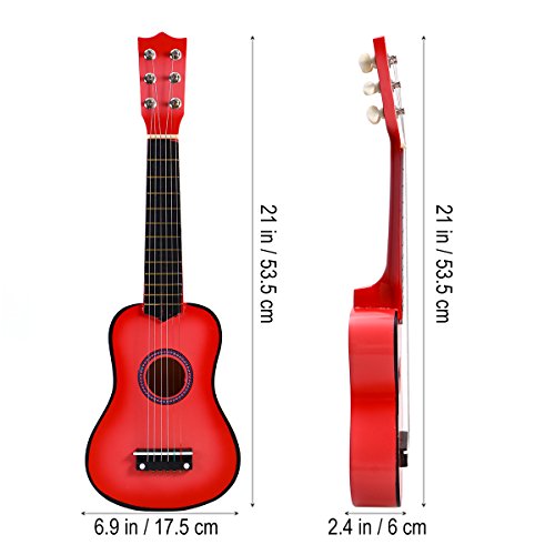 TOYMYTOY 21 pulgadas Guitarra acustica Pequeña guitarra de madera para niños infantil principiantes (Rosado)