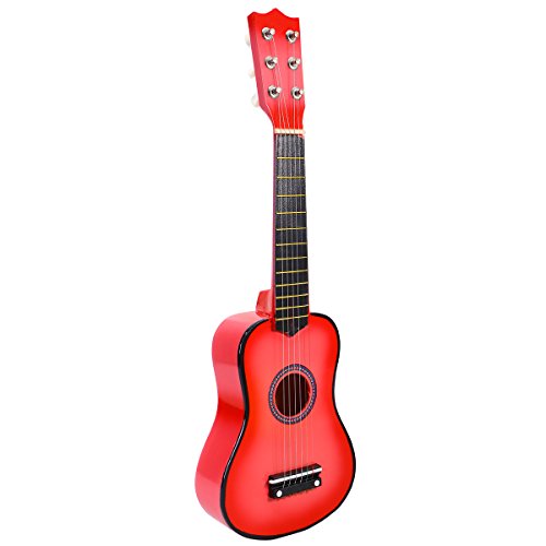 TOYMYTOY 21 pulgadas Guitarra acustica Pequeña guitarra de madera para niños infantil principiantes (Rosado)