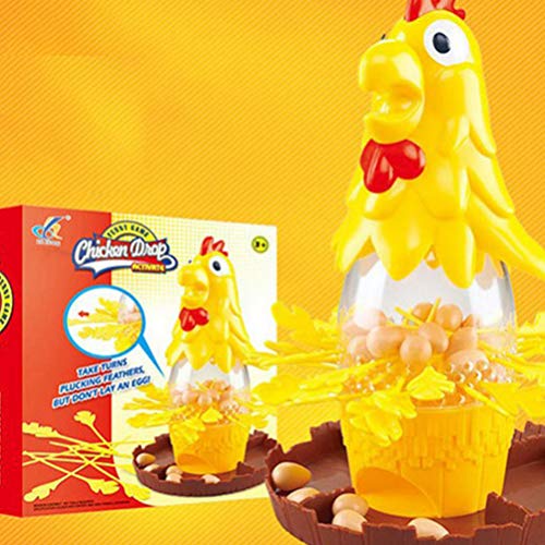 Toyvian Juego de Equilibrio de Mesa Juego de Huevos de Gallina Sacar Plumas de Gallo Juguete Gallo Dibujar Muchos Juguetes para Adultos Niños