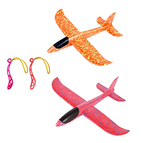 Toyvian Plane Glider Avión Lanzar Espuma Aviones Deportes Al Aire Libre Volar Juguete 2pcs (Sin Batería)