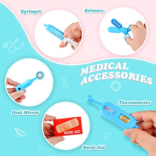 TR Turn Raise Juguetes de Médicos,3 en 1Doctora Juguete Kit,Doctora Enfermeras Accesorios Juegos de rol para 3 4 5 Años Niños Niñas