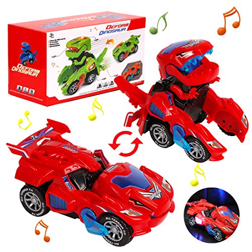 Transformación Dinosaurio Coche, Vehículos de Dinosaurios, Coche Transformer Dinosaurio, Robot de Coche Transformador de Dinosaurio Juguetes Regalos de Cumpleaños Niños Juguetes, Dinosaurios Juguetes