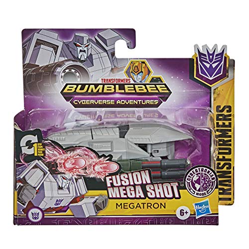 TRANSFORMERS Bumblebee Cyberverse Adventures Toys Action Attackers: Figura de acción Megatron Cambiador de 1 Paso, niños Mayores de 6 años, 4.1 Pulgadas