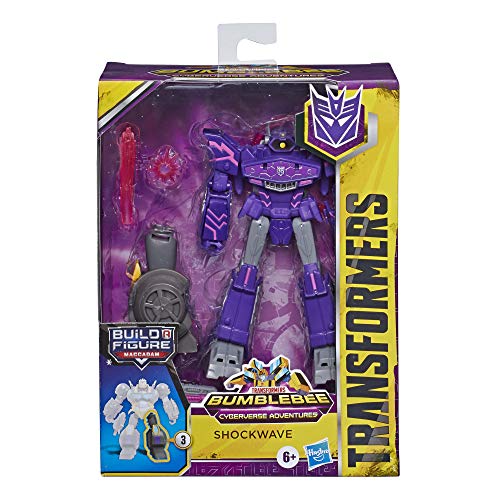 Transformers Cyberverse Deluxe Class Shockwave - Figura de acción Shock Blast Action Attack y Figura Build-A-Figure para niños a Partir de 6 años, 12,5 cm