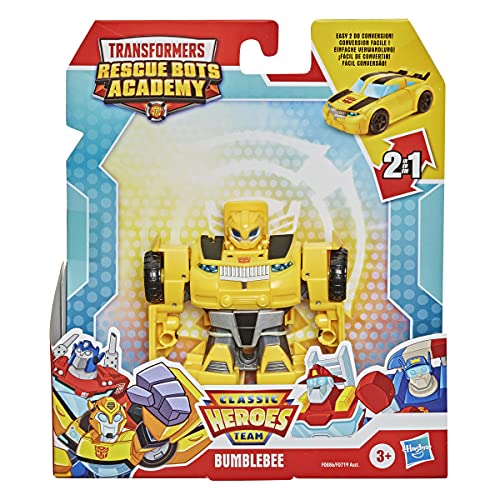 Transformers Playskool Heroes Rescue Bots Academy Classic Heroes Team Bumblebee Converting Toy F0886 - Figura de acción de 11,4 cm