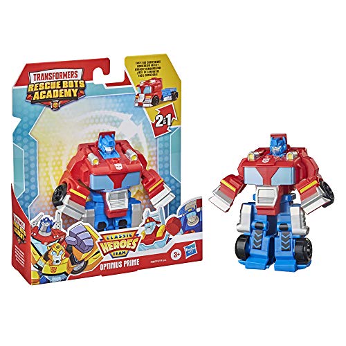 Transformers Rescue Bots Academy Classic Helden Team Optimus Prime-Juguete transformable de 11 cm, a Partir de 3 (Hasbro F0887)