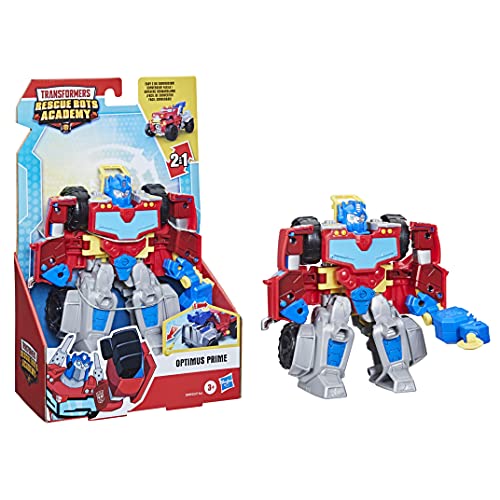 Transformers Rescue Bots Academy Optimus Prime - Figura Coleccionable de 15 cm, Robot Convertible para niños a Partir de 3 años