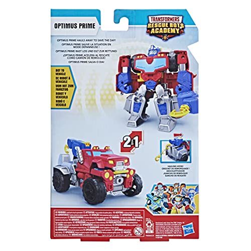 Transformers Rescue Bots Academy Optimus Prime - Figura Coleccionable de 15 cm, Robot Convertible para niños a Partir de 3 años