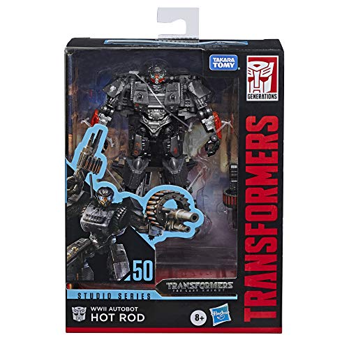 Transformers Toys Studio Series 50 Deluxe The Last Knight Movie WWII Autobot Hot Rod Action Figure - Ages 8 & Up, 4.5"