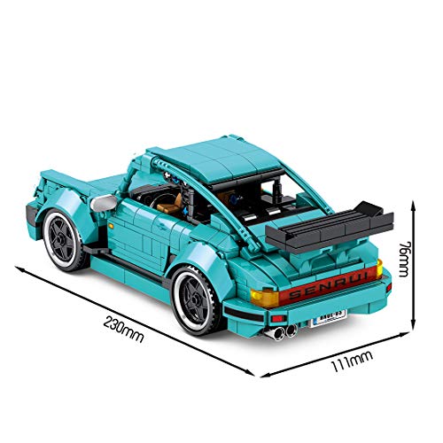 TRCC Juego de 717 piezas de construcción de coches deportivos retro para Porsche 911, con bloques de construcción para coches antiguos, compatible con Lego