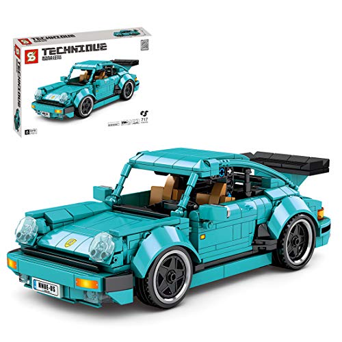 TRCC Juego de 717 piezas de construcción de coches deportivos retro para Porsche 911, con bloques de construcción para coches antiguos, compatible con Lego