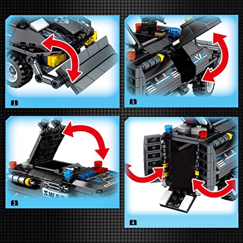 TRCS City Policía juguete de construcción de 549 piezas Wrecker coche con armas y minifigura para policía SWAT compatible con Lego 60139