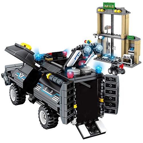 TRCS City Policía juguete de construcción de 549 piezas Wrecker coche con armas y minifigura para policía SWAT compatible con Lego 60139