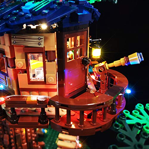 TRCS Juego de iluminación LED para casa de árbol 21318, luz LED con mando a distancia, compatible con Lego 40426 Ideas Baumhaus (no incluye kit de construcción Lego).